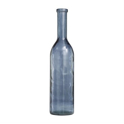 30" Blue Slim Glass Vase