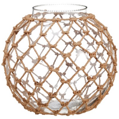 12" Clear Class Ball Vase With a Net