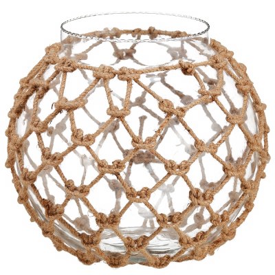 9" Clear Class Ball Vase With a Net