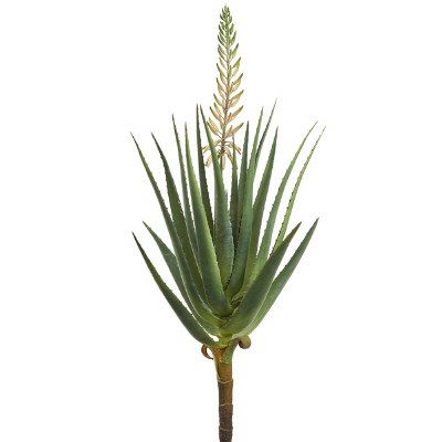 44" Faux White Bloom Agave Plant