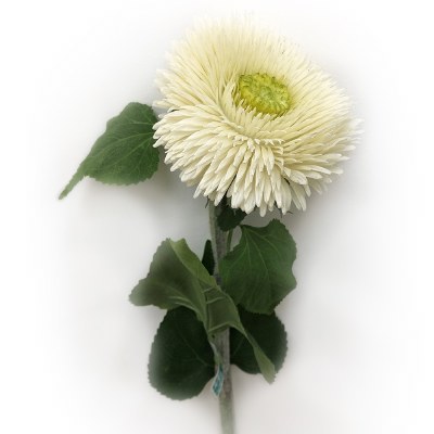 39" Faux White Teddy Bear Sunflower