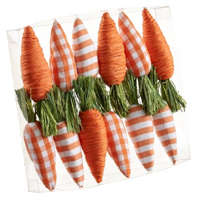 Box of 12 Faux Orange and White Carrots