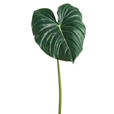 34" Faux Green Large Philodendron Leaf Spray