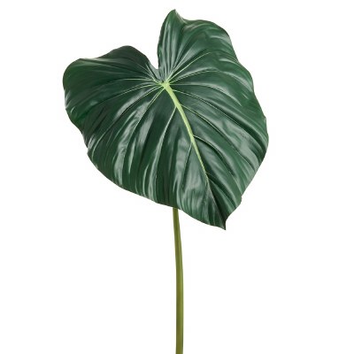 36" Faux Green Extra Large Philodendron Leaf Spray