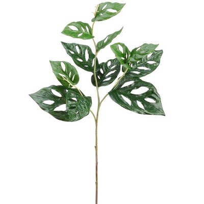 26" Faux Green Split Philodendron Leaf Spray