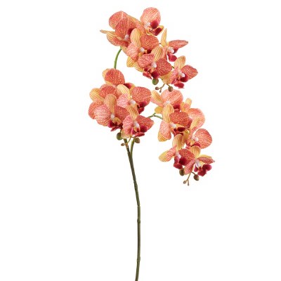 30" Faux Orange Phalaenopsis Orchid Spray