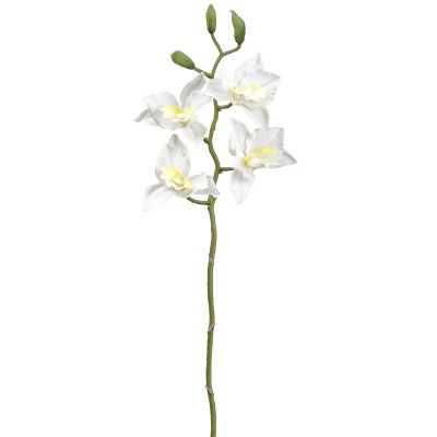 18" Faux Cream Dendrobium Orchid Spray