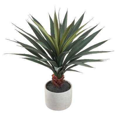 23" Faux Green Agave Tree in a White Pot