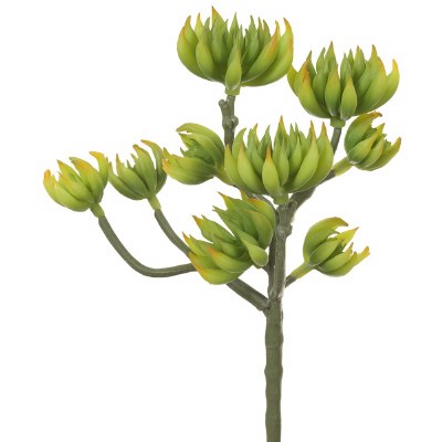 10" Faux Green and Yellow Spike Aeonium Spray