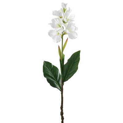 46" Faux White Canna Lily Spray