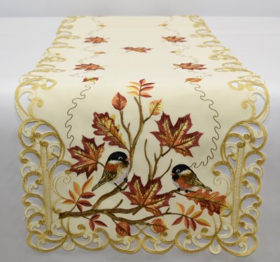 72" Birds Sitting on a Branch Fall Table Runner