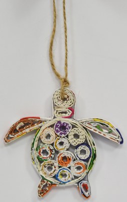 Recycled Multicolor Sea Turtle Ornament