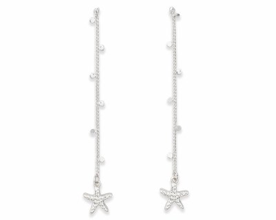 Silver Toned Starfish Dangle Earrings