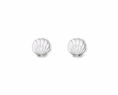 Silver Toned Scallop Shell Earrings