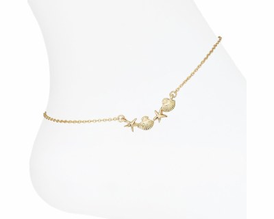 Gold Toned Sea Life Anklet