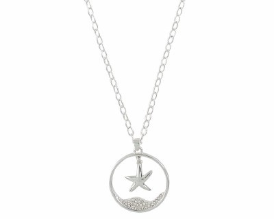 Silver Toned Starfish in a Ring Necklace
