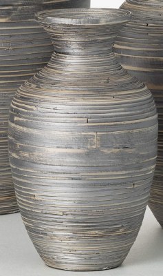 14" Silver amd Gray Bamboo Vase