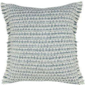24" Sq Blue and Green Woven Decorative Pillow