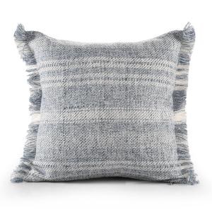 20" Sq Blue Melange Stripes Decorative Pillow