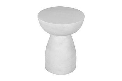 17" Round White Modern End Table