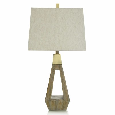30" Brown Open Triangle Polyresin Table Lamp