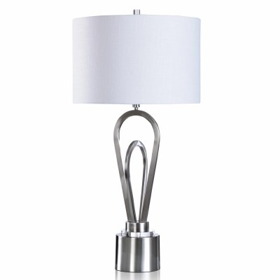 36" Silver Double Loop Table Lamp