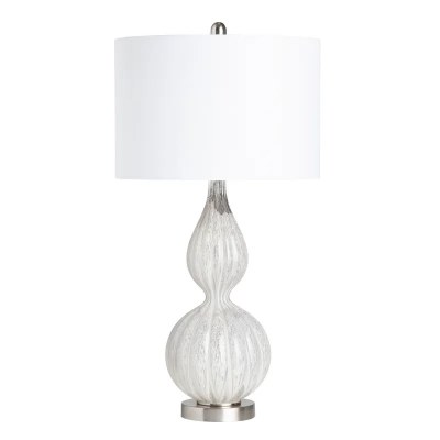 29" Pearl and White Gourd Table Lamp