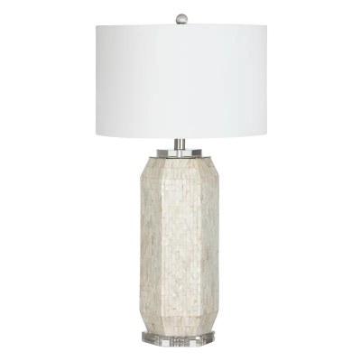 31" Mother of Pearl Hexagon Table Lamp