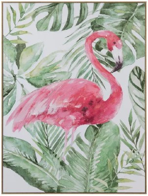 40" x 30" Flamingo With Head Down Framed Canvas