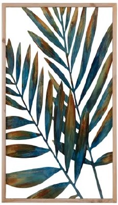 42" x 24" Two Palm Fronds Metal Tropical Wall Art Plaque
