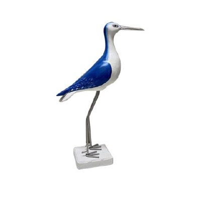 15" Blue and White Shorebird Statue