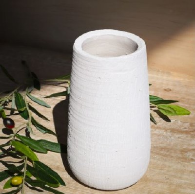10" White Ceramic Vase