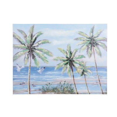 24" x 32" Palm Trees at The Beach Coastal Canvas