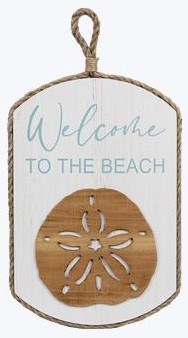 20" x 10" "Welcome to the Beach" Sand Dollar Coastal Wall Plaque
