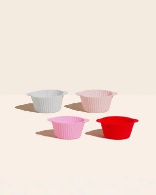 Set of Twelve Red and Pink Cupcake Liners