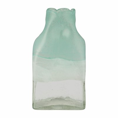 13" Aqua Glass Ombre Vase
