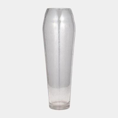 23" Clear Bubble Glass Vase