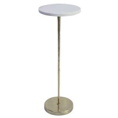 25" Marble Top and Gold Base End Table