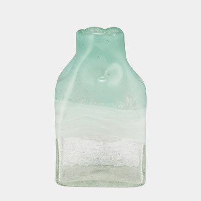 10" Aqua Glass Vase