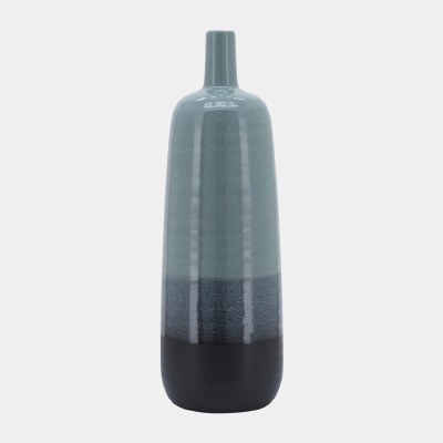 17" Blue Ombre Ceramic Vase