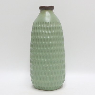 16" Green Ceramic Dimpled Vase