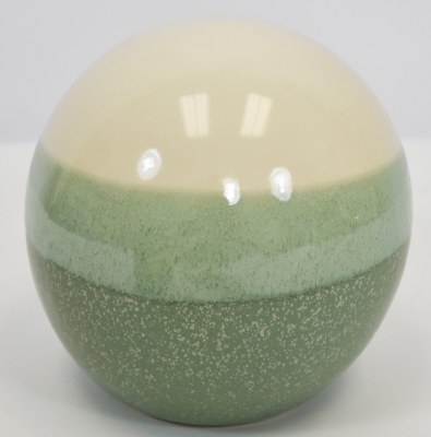 6" Round Sage and White Ceramic Orb
