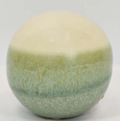 4" Sage and White Ceramic Orb