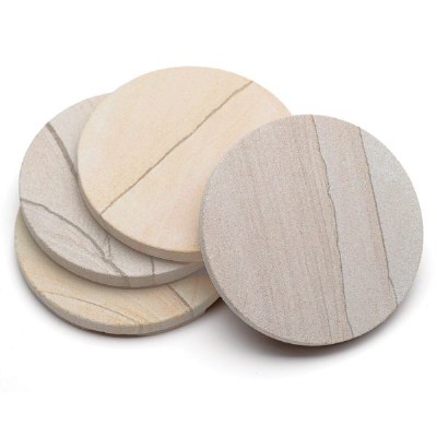 Set of Four 4" Round Picture Sandstone Coasters