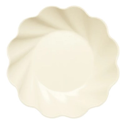 Pack of Eight 8" Cream Scllop Edge Paper Plates