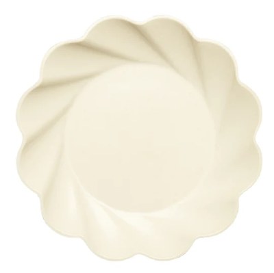 Pack of Eight 10" Cream Scllop Edge Paper Plates