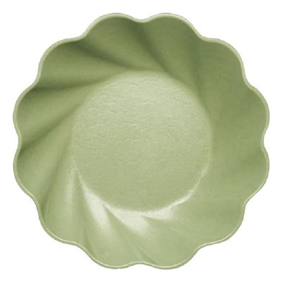 Pack of Eight 8" Round Sage Scallop Edge Paper Plates