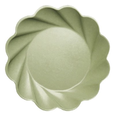 Pack of Eight 10" Round Sage Scallop Edge Paper Plates