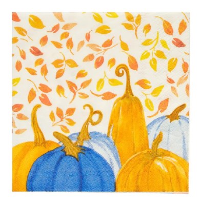 5" Square Harvest Blues Beverage Napkin