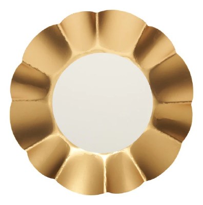 Pack of Eight 7" Round White and Gold Paper Bowls
